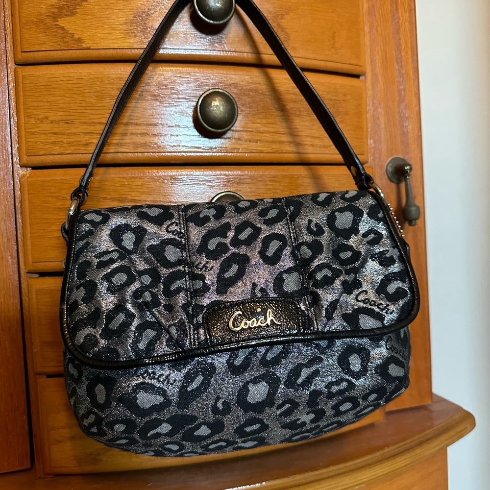 Coach Y2K Ashley Ocelot cheetah print mini flap bag